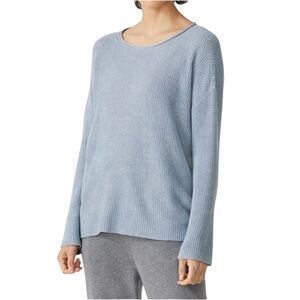Eileen Fisher organic cotton box top cotton Women's Light Blue Sweater XL